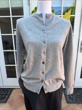 Button-Front Cashmere Sweater